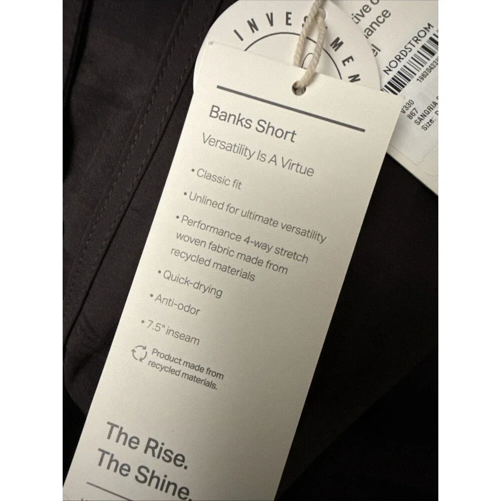 Vuori Men's Banks Short 7.5” Inseam Color Sangria Brick Sz XXL New $68